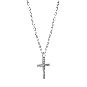 Auksinis kryželis su deimantais ir grandinėlė (0.06 ct)