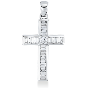 Auksinis kryželis su deimantais (0.32 ct)