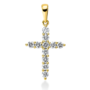 Auksinis kryželis su deimantais (0.55 ct)