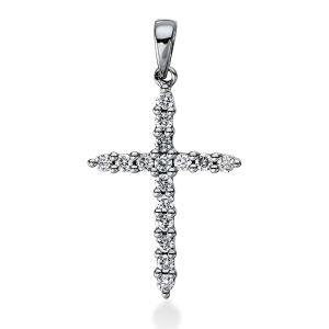 Auksinis kryželis su deimantais (0.26 ct)