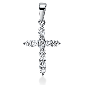Auksinis kryželis su deimantais (0.23 ct)