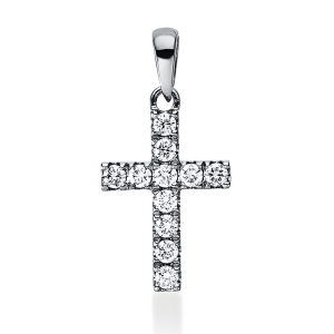 Auksinis kryželis su deimantais (0.17 ct)