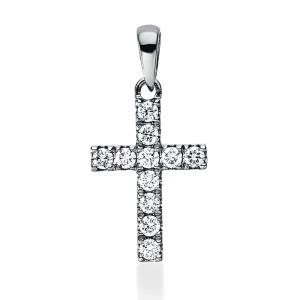 Auksinis kryželis su deimantais (0.17 ct)