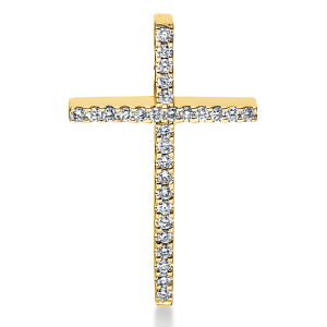 Auksinis kryželis su deimantais (0.09 ct)