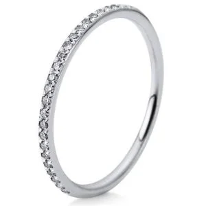 Sužadėtuvių žiedas su briliantu „Deimantinė juostelė”