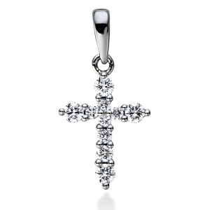 Auksinis kryželis su deimantais (0.16 ct)