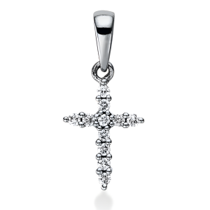 Auksinis kryželis su deimantais (0.09 ct)