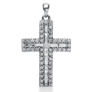Auksinis kryželis su deimantais (1.06 ct)