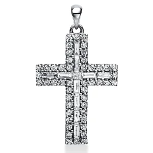 Złoty krzyżyk z diamentami (1.06 ct)