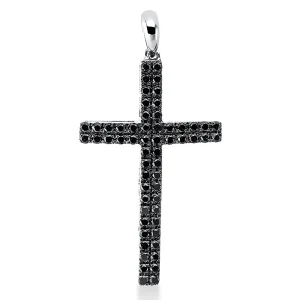 Złoty krzyżyk z czarnymi diamentami (0.44 ct)