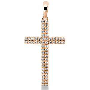 Auksinis kryželis su deimantais (0.14 ct)