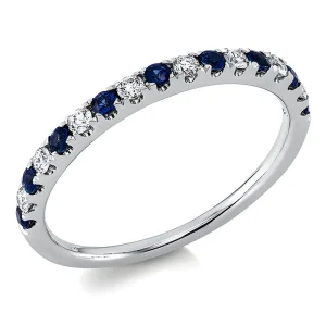 0.40 ct žiedas su safyrais ir deimantais