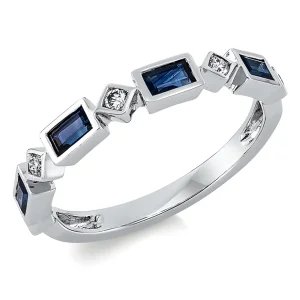 0.65 ct žiedas su safyrais ir deimantais