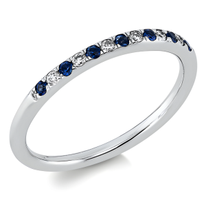 0.19 ct žiedas su safyrais ir deimantais