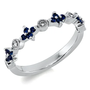 0.31 ct žiedas su safyrais ir deimantais