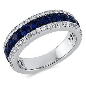 1.92 ct žiedas su safyrais ir deimantais