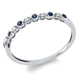 0.12 ct žiedas su safyrais ir deimantais