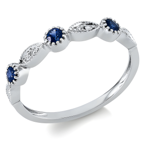 0.30 ct žiedas su safyrais ir deimantais