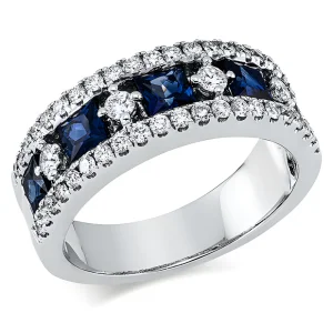 1.88 ct žiedas su safyrais ir deimantais