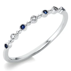 0.07 ct žiedas su safyrais ir deimantais