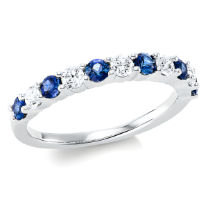 0.88 ct žiedas su safyrais ir deimantais