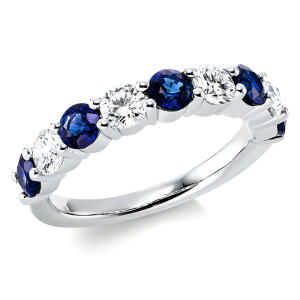 2.02 ct žiedas su safyrais ir deimantais