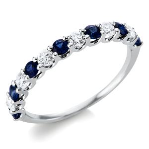 0.82 ct žiedas su safyrais ir deimantais