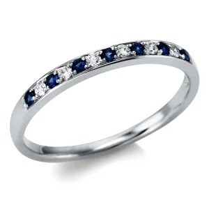 0.18 ct žiedas su safyrais ir deimantais