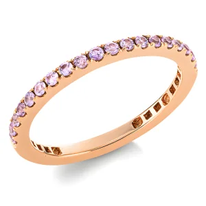 0.33 ct auksinis žiedas su rožiniais safyrais