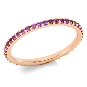 0.54 ct auksinis žiedas su rožiniais safyrais