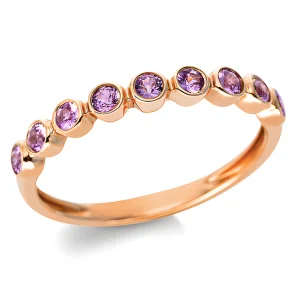 0.38 ct auksinis žiedas su rožiniais safyrais