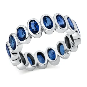 4.23 ct žiedas su mėlynais safyrais