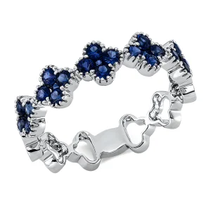 0.83 ct žiedas su mėlynais safyrais