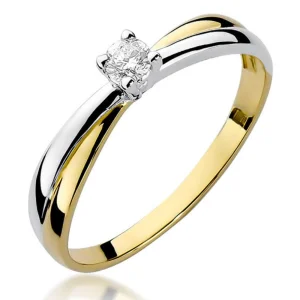 Modernus žiedas su deimantu 0.08 karato – Symmetry