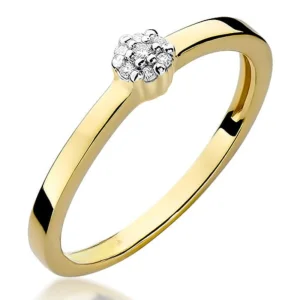 Halo sužadėtuvių žiedas su deimantais – Gama (0,04 ct)