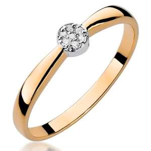 Halo sužadėtuvių žiedas su deimantais – Eta (0,04 ct)