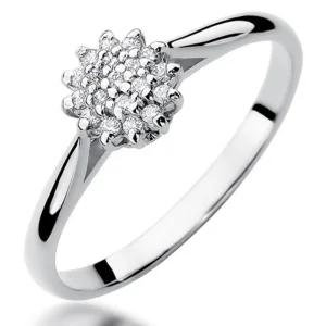 Halo sužadėtuvių žiedas su deimantais – Star (0,10 ct)