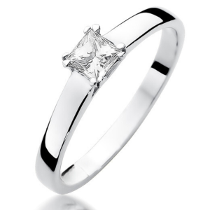 Sužadėtuvių žiedas su deimantu - Princess cut (0,30 ct)