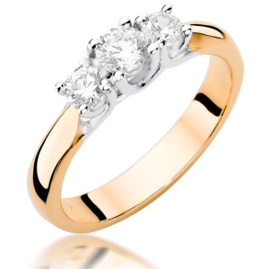 Trijų deimantų sužadėtuvių žiedas - Three Diamonds (0,49 ct)