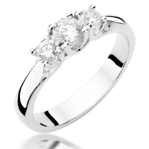 Trijų laboratorinių deimantų sužadėtuvių žiedas - Three Diamonds (0,73 ct) AB388037