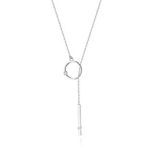 Grandinėlė su deimantiniu pakabuku „Modernumas” (baltas auksas)