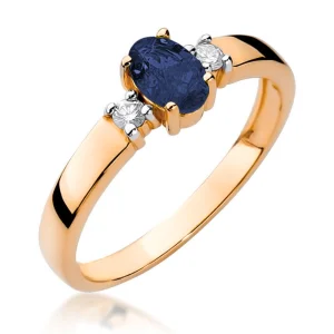 Klasikinis sužadėtuvių žiedas su safyru ir deimantais – Klasikinis Safyras (0.78 ct)