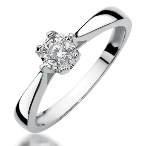 Sužadėtuvių žiedas su užaugintu deimantu – Klasikinė elegancija (LAB 0,20 ct)