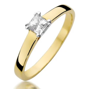 Sužadėtuvių žiedas su užaugintu deimantu - Princess (LAB 0,30 ct)