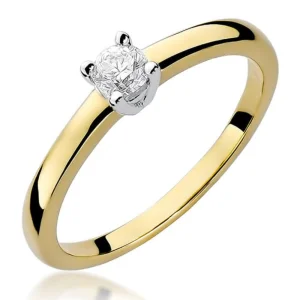 Sužadėtuvių žiedas su užaugintu deimantu (0,20 ct)