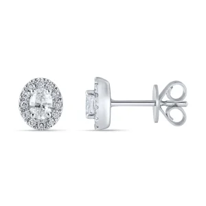 Diamond stud earrings - Oval diamond (0.46 ct)