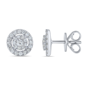 Auskarai vinukai su deimantais - Halo (0.33 ct)