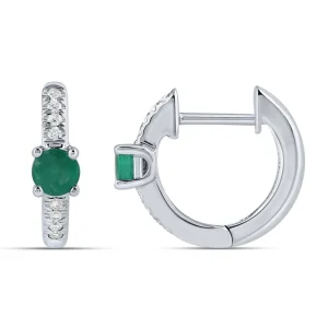 AUSKARAI RINKUTĖS SU DEIMANTAIS - SMARAGDAS (0.86 CT)