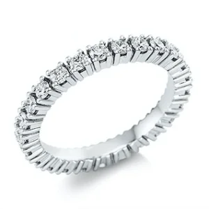 Balto aukso žiedas „Deimantinė linija“ su deimantais (3,39 ct)