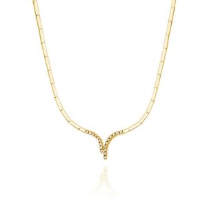 Geltono aukso kolje ant kaklo su deimantais (0,15ct)